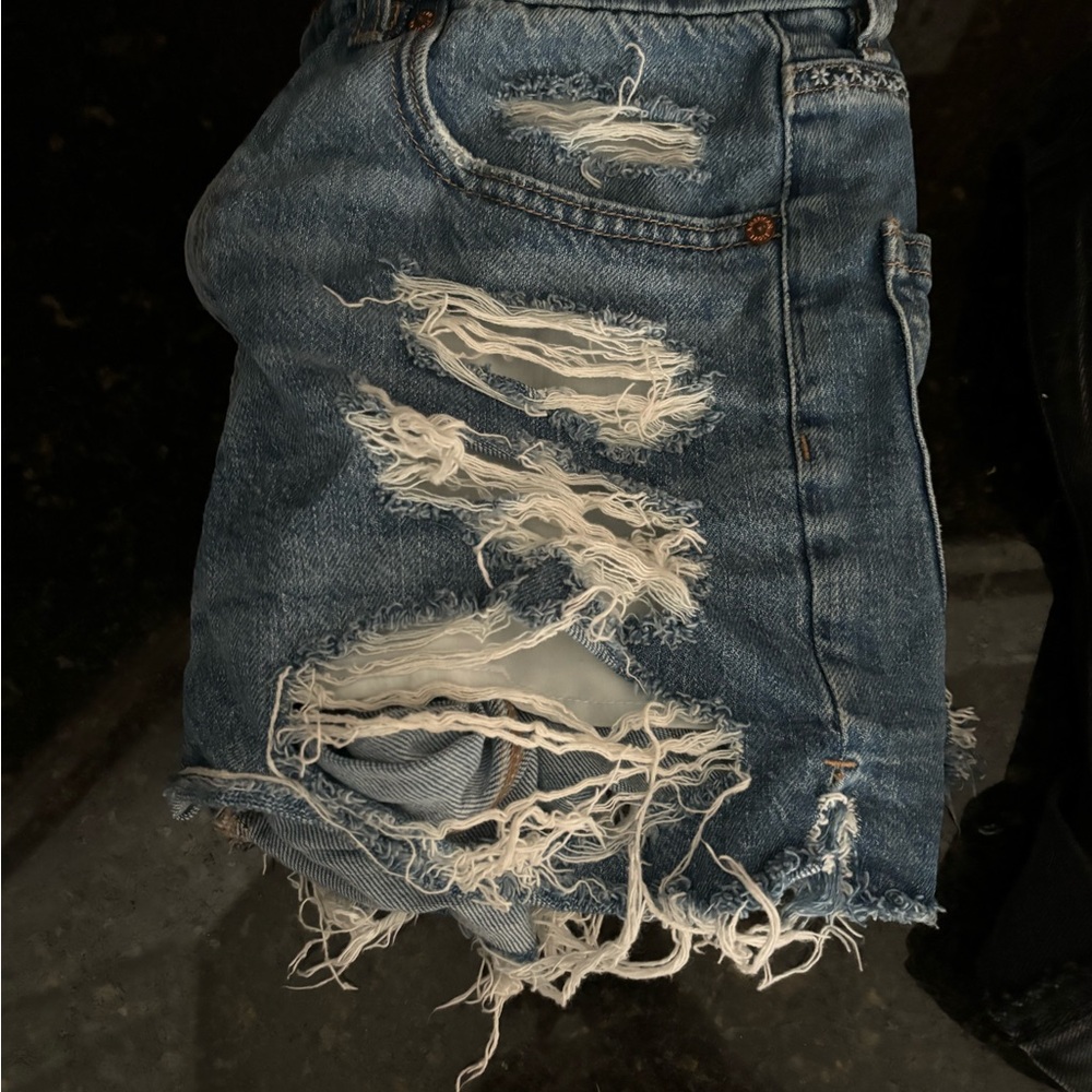 Distressed Denim Shorts